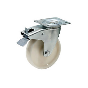 Nylon Ersatzrolle für Kippbehälter - Ø 180 mm - Lenkrolle mit Feststeller