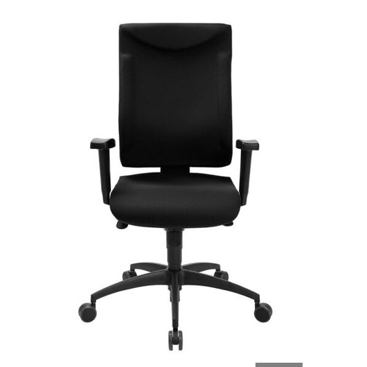 Schäfer Shop Pure Bürostuhl SSI PROLINE P1 Clean - Armlehnen, Punktsynchronmechanik, Bandscheibensitz, Antibakterieller Bezug, Schwarz | Schwer Entflammbar