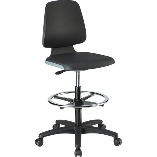 Reinraumstuhl mit Rollen - Höhenverstellbar 560-810 mm - Kunstleder Sitzschale Anthrazit Reinraumstuhl mit Rollen - Höhenverstellbar 560-810 mm - Kunstleder Sitzschale Anthrazit
