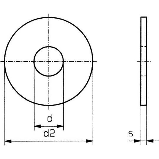 TOOLCRAFT Unterlegscheibe 6,4 mm - Edelstahl A2 - 100 Stück - ISO 7093