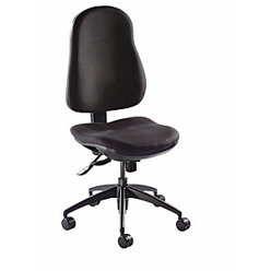 Bürostuhl schwer entflammbar mit Punktsynchron-Mechanik, ohne Armlehnen, Bezug schwarz