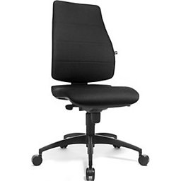 Bürostuhl schwer entflammbar - Höhenverstellbare Rückenlehne (680 mm) - Punktsynchron-Mechanik - Flachsitz - Schwarzer Sitz mit Polsterrücken