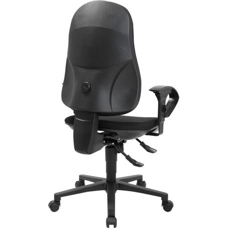 Schäfer Shop Pure Bürostuhl Support CLEAN - Armlehnen, Synchronmechanik, Bandscheibensitz, antibakterieller Bezug, schwarz - schwer entflammbar